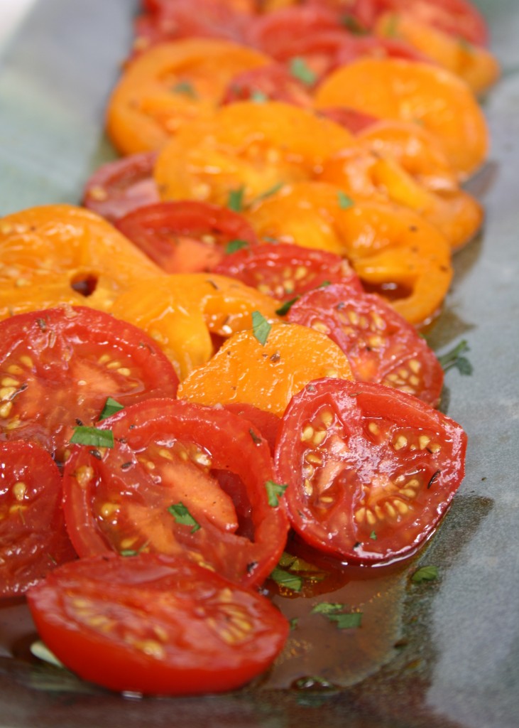 tomates marinées