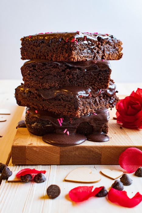 brownies avec crémage pour la st-valentin